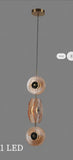 3 Led Disc Gold Modern Pendant Light for Bedside Dining Hanging Light