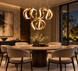 2 Layer Modern Gold LED Chandelier Hanging Suspension Lamp - Warm White