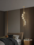 7 Light LED Gold Sturdy Ball Pendant Lamp Ceiling Light for Home and Office - Warm White