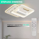 500x500MM Square Low Height Ceiling Light with Bladeless Fan LED Chandelier