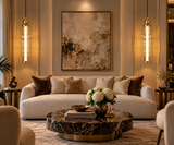 Gold Long Amber Champagne Glass Pendant Ceiling Light
