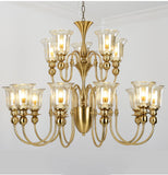 12 Light Champagne Glass Italian Brass Chandelier Light for Dining Hall