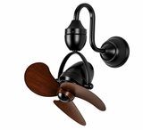 BLACK FINNISH DESIGNER WALL FAN  WITH NATURAL COLOR BLADE