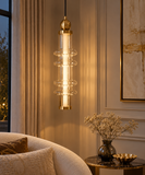 Gold Long Amber Champagne Glass Pendant Ceiling Light