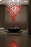 Meteoroid Chandelier Double Height - Ruby  Color