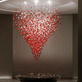 Meteoroid Chandelier Double Height - Ruby  Color