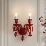 Italian Coral Red Glass Wall Light Electroplated  - Warm White