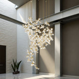 Split Folate Gold Plated Leaf Chandelier