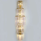 6 Layers Crystal Modern Gold Metal Wall Light for Drawing Room - Warm White