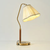 Desk Table Lamp with White Fabric Shade Gold Base for Home and Office Use - Warm White