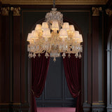 24 LIGHT SHADE CLEAR GLASS ITALIAN CHANDELIER