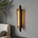 LED Amber Glass Gold Wall Light Living Dining Light