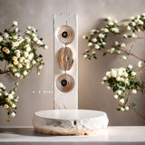 3 Led Disc Gold Modern Pendant Light for Bedside Dining Hanging Light