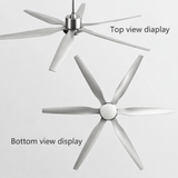 66 Inch 6  Blade Wind lamp ceiling fan remote Controlled - SIlver