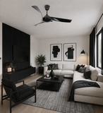 52 INCH BLACK WIND LAMP CEILING FAN REMOTE CONTROLLED