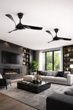52 INCH BLACK WIND LAMP CEILING FAN REMOTE CONTROLLED