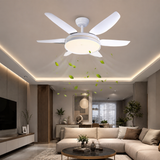 52 Inch Modern White Ceiling Fan Chandelier Remote Control 6 Blades