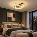 500MM Gold Modern Surface Ceiling Fan Chandelier with Remote Control ABS Blades
