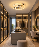 500MM Gold Modern Surface Ceiling Fan Chandelier with Remote Control ABS Blades