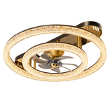 500MM Gold Modern Surface Ceiling Fan Chandelier with Remote Control ABS Blades