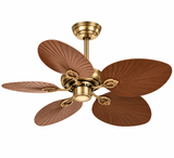 52 INCH WIND VINTAGE WOODEN PALM LEAF CEILING FAN
