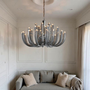 16 ARM SMoke GLASS Spanish CHANDELIER CEILING LIGHTS HANGING LAMP - WARM WHITE