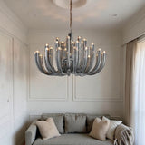 16 ARM SMoke GLASS Spanish CHANDELIER CEILING LIGHTS HANGING LAMP - WARM WHITE