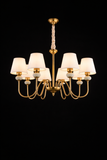 8 Light Shade Brass Italian Chandelier Light for Dining Hall