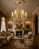 9 LIGHT Cognac GLASS ITALIAN CHANDELIER LIGHT FOR DINING HALL
