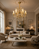 9 LIGHT Cognac GLASS ITALIAN CHANDELIER LIGHT FOR DINING HALL