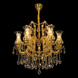 9 LIGHT Cognac GLASS ITALIAN CHANDELIER LIGHT FOR DINING HALL