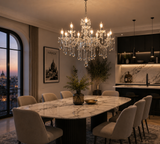 12 LIGHT Clear Glass Shade ITALIAN CHANDELIER LIGHT