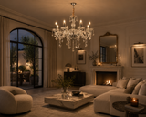 8 LIGHT Clear Glass Shade ITALIAN CHANDELIER LIGHT