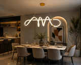 1000 MM Gold LED Chandelier Light for Living Room Round Dining Room