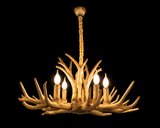 6 LIGHT Wooden Antler CHANDELIER LIGHT FOR DINING HALL