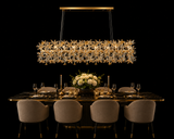 1200x300MM Crystal Design Glass Gold Modern LED Chandelier Light
