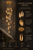 18 LED DOUBLE HEIGHT CRYSTAL STAIR CHANDELIER