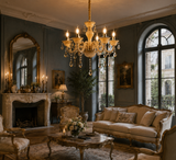 6 LIGHT Glass Amber Glass ITALIAN CHANDELIER LIGHT