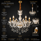 6 LIGHT Glass Frost Glass ITALIAN CHANDELIER LIGHT