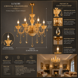 6 LIGHT Glass Amber Glass ITALIAN CHANDELIER LIGHT