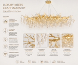 1800MM Long Golden Fall Crystal Chandelier