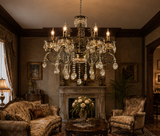 6 LIGHT BRASS ITALIAN CHANDELIER