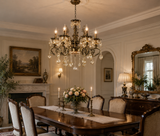 6 LIGHT BRASS ITALIAN CHANDELIER