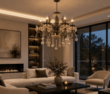 6 LIGHT BRASS ITALIAN CHANDELIER
