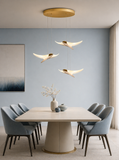 3 LED Gold Bird Bedside Hanging Pendant Ceiling Lamp Light Fixture - Warm White