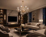 8 LIGHT CRYSTAL ITALIAN CHANDELIER CEILING LIGHTS HANGING