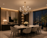 8 LIGHT CRYSTAL ITALIAN CHANDELIER CEILING LIGHTS HANGING