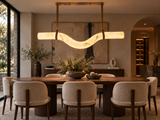 1200MM Faux Marble Leather Strap LED Light Chandelier Lighting
