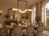 1200MM Faux Marble Leather Strap LED Light Chandelier Lighting
