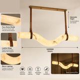 1200MM Faux Marble Leather Strap LED Light Chandelier Lighting